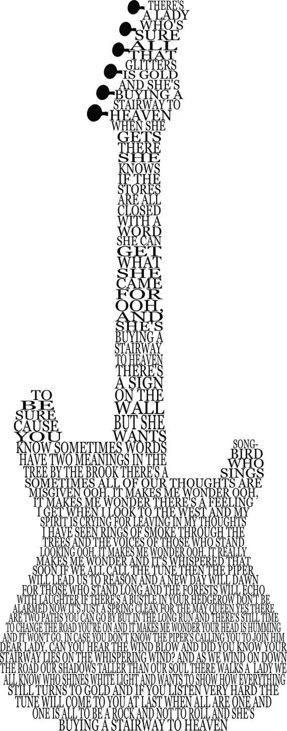Stairway To Heaven Song Lyrics Svg Digital Download Etsy