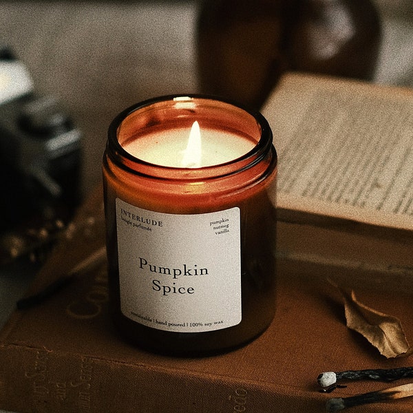 Pumpkin Spice Sojawachs Kerze | Pumpkin Spice Duftkerze| Herbstkerze | Herbst Wohn Dekor | Gemütliche Kerze | Kerze Geschenk | Herbst-Kerze