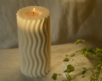 Sculpted Pillar Candles | Aesthetic Pillar Candle | Sculptural Candles | Garden Candle | Outdoor Candle | Garden Decor