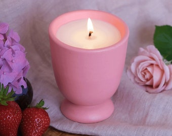 Strawberry & Rhubarb Scented Candle |   Gift Candle