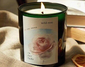 Wild Rose Scented Soy Candle | Floral Soy Wax Candle | Vegan Handmade Candle | Romantic Home Fragrance | Mother’s Day Gift