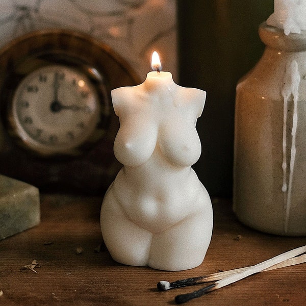 Curvy Body Candle | Black Orchid Scent | Female Body Candle | Valentine Gift | Female Bust Soy Wax Candle |   Gift