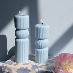Roman Pillar Candle | Pillar Aesthetic Candle | Sculptural Candle | Pastel Colours Candle | Easter Decor | Wedding Candles | Wedding Favour