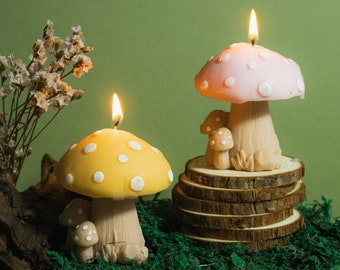 Mushroom Candle | Mushroom Family Candle | Cottagecore Home Decor | Mushroom Decoration | Mushroom Candle | Home Decor | Candle | Mushroom