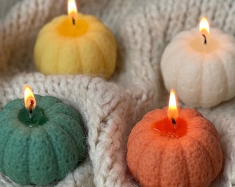 Pumpkin Shaped Candles - pack of 3 | HAlloween Decorations | Pumpkin Candles | Mini Pumpkin | Candles | Home Decor | Shelf Decorations