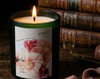 Peony Scented Soy Candle | Floral Soy Wax Candle | Vegan Handmade Candle | Romantic Home Fragrance | Mother’s Day Gift