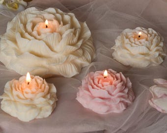 Pioenbloemkaars | Pioenkaars | Bloemenkaars | Kaars bruiloft bedankje | Vrijgezellenfeestcadeau | Romantische woondecoratie | Sojawaskaars