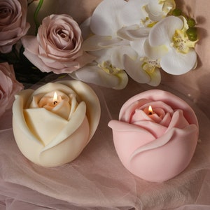 Large Rose Shaped Candle | Mother&#39;s Day Candle | Home Decor Candle | Flower Candle | Roses Candle | Gift Idea For Her | Candles