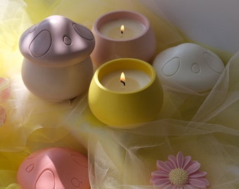 Kaars paddenstoelpot | Toadstool-geurende sojawaskaars | Huisdecoratie Cottagecore | Grillige decoratieve kaars | Moederdagcadeau