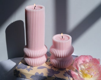 Striped Pillar Candle | Wedding Pillar Candle | Wedding Dcorations | Wedding Candles | Wedding Favours | Party Dcorations | Candle Decor