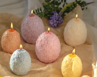 Easter Decoration Egg Candle with Flowers | Egg Candle | Spring Candle | Sculptural Candle | Soy Decorative Candle | Flower Egg Candle