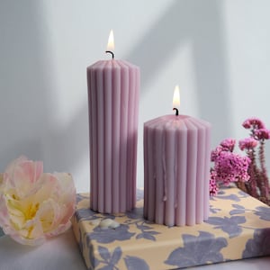 Ribbed Taper Candles Duo | Coloured Taper Candles | Dinner Candles | Pillar Candle Decor| Wedding Candles | Party Candles |  Gift for Her