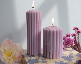 Ribbed Taper Candles Duo | Coloured Taper Candles | Dinner Candles | Pillar Candle Decor| Wedding Candles | Party Candles |   Gift for Her