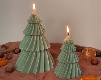 Christmas Tree Shaped Candle Christmas Tree Candles | Christmas Decorations | Christmas Home Decor | Pine Scented Candle | Christmas Tree