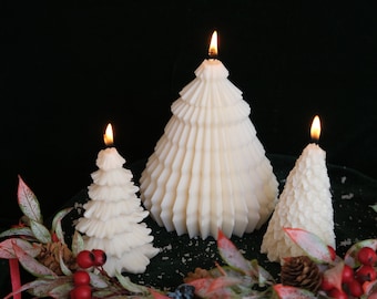 Christmas Tree Candles - Trio | Christmas Tree Shaped Candles | Christmas Decorations | Christmas Scented Candles