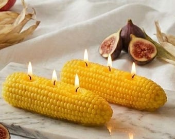 Maïskaars | Maïsvormige sojawaskaars | Groentekaars | Grillig Cottagecore-huisdecor | Handgemaakte decoratieve kaars | Uniek cadeau