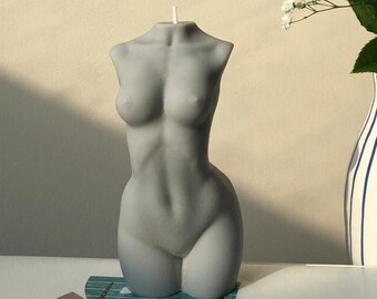 Female Body Candle Large |  Venus Body Candle Grey | Bois Scent | Soy Wax Female Body Candle | Female Body Candle | Venus