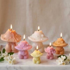 Mushroom Candle | Mushroom Decor Candle | Sculptural Candle | Cottagecore Home Decor | Woodland Home Decor | Handmade Soy Wax Candle
