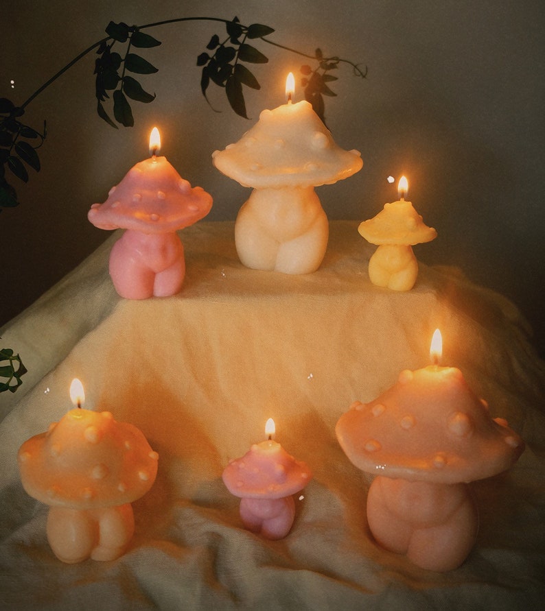 Mushroom Candle | Mushroom Decor Candle | Sculptural Candle | Cottagecore Home Decor | Woodland Home Decor | Handmade Soy Wax Candle image 14