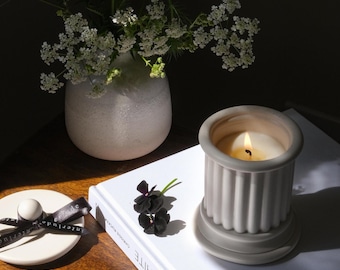 Wild Roses Soy Wax Candle | Rose Scented Candle | Hand Poured Concrete Jar Candle | Floral Home Fragrance | Handmade Decorative Candle