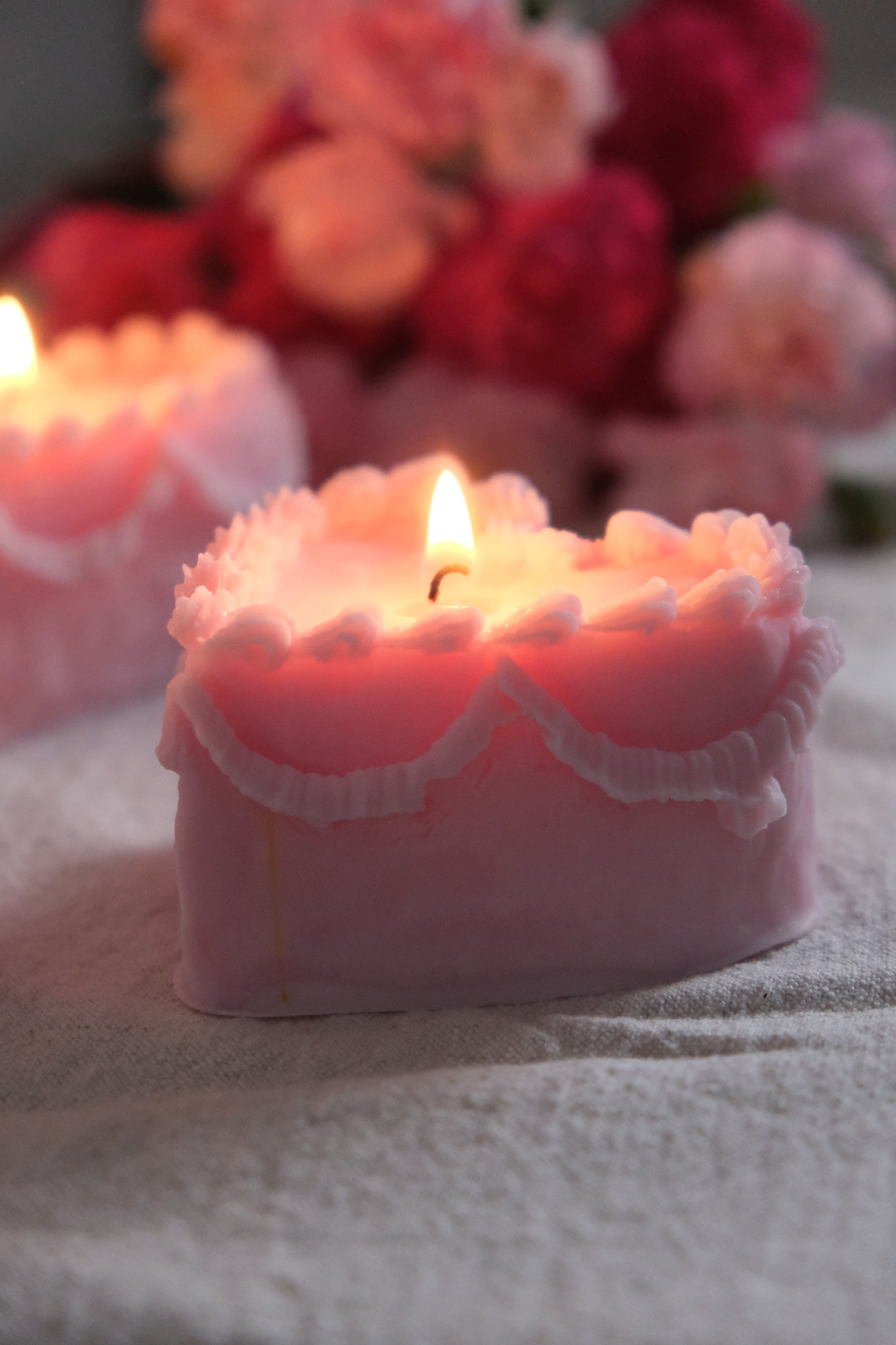 6 Pcs Valentine's Day Heart Candles- Love Heart Shape Scented Candles-  Handmade Aromatherapy Candles for Valentine's Day, Wedding, Anniversary