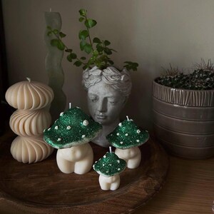 Mushroom Candle | Mushroom Decor Candle | Sculptural Candle | Cottagecore Home Decor | Woodland Home Decor | Handmade Soy Wax Candle image 8