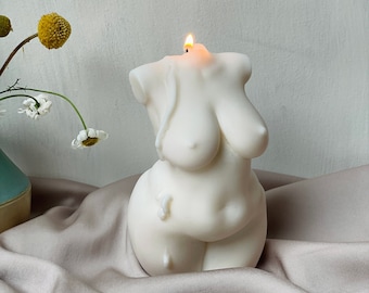 Curvy Venus Body Candle | Black Orchid Scented Soy Wax | Female Form Sculptural Candle | Valentine’s Day Gift | Mother’s Day Candle Gift