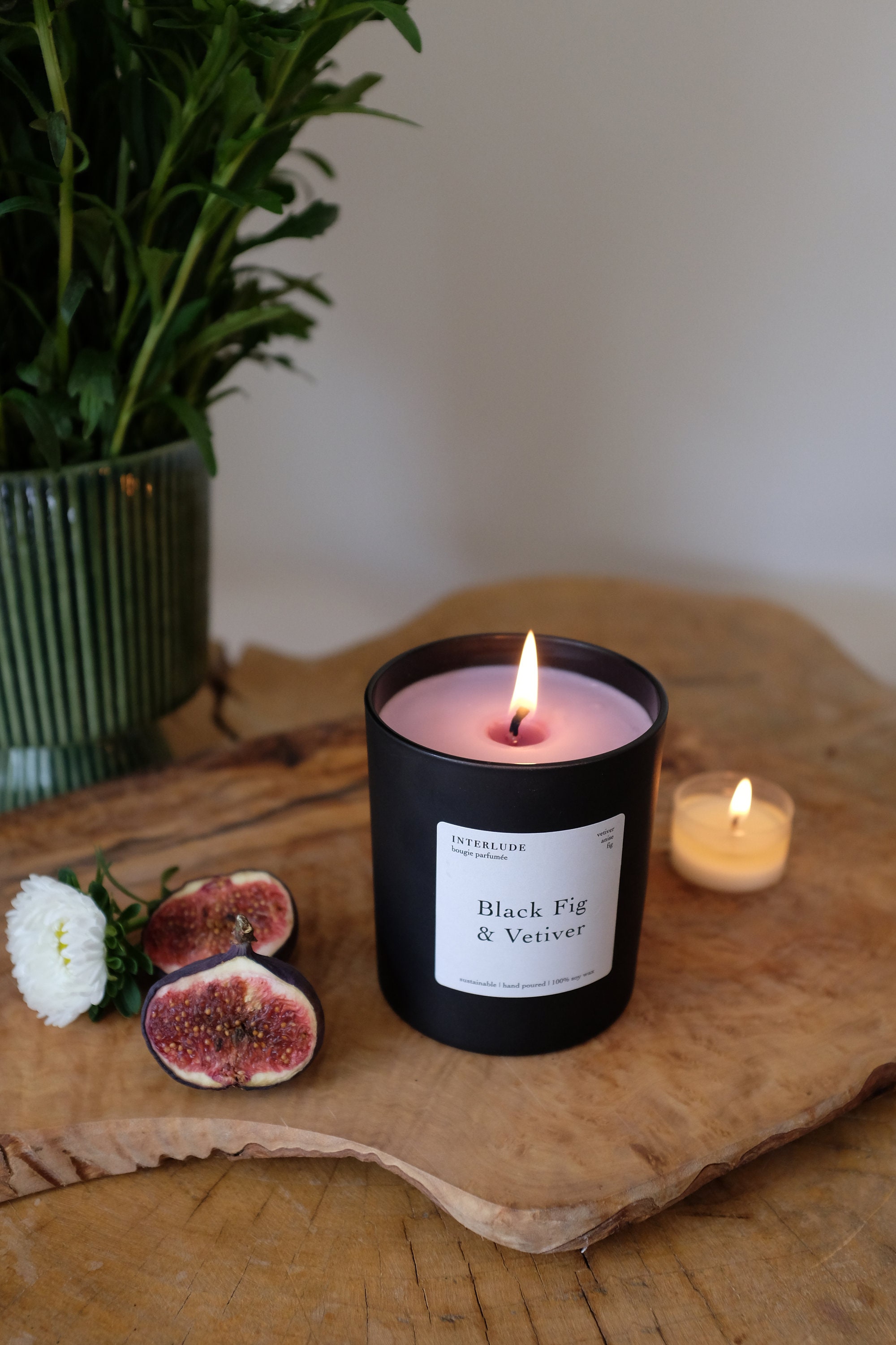 Black Vetiver Soy Wax Candle Hand Poured in London