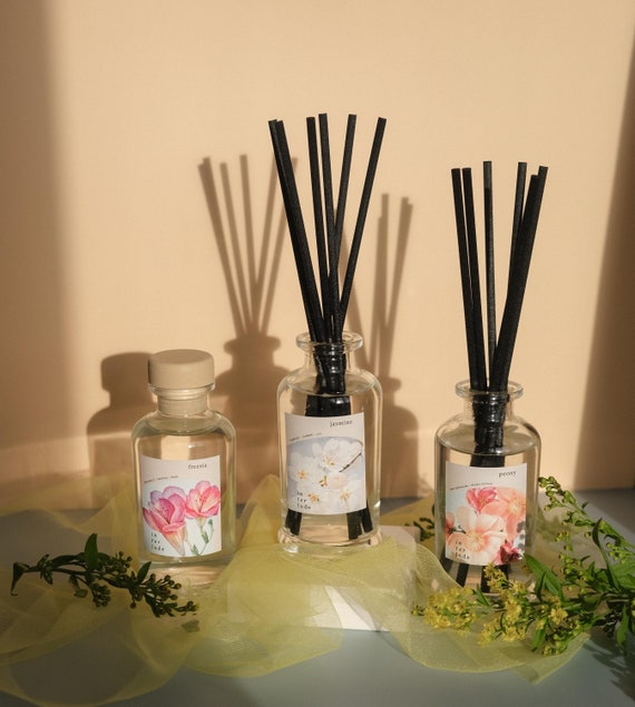 Floral Reed Diffuser | Handgemachter 100ml Raumduft | Langanhaltender Raumduft | Ostergeschenk | Frühling Wohn Dekor