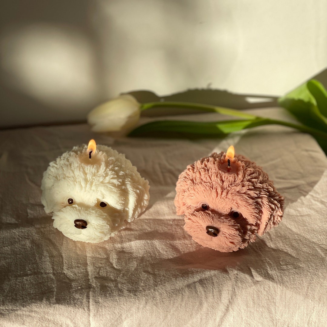 Dog Candle Puppy Candle Sculptural Pillar Candles Gift Ideas for Her