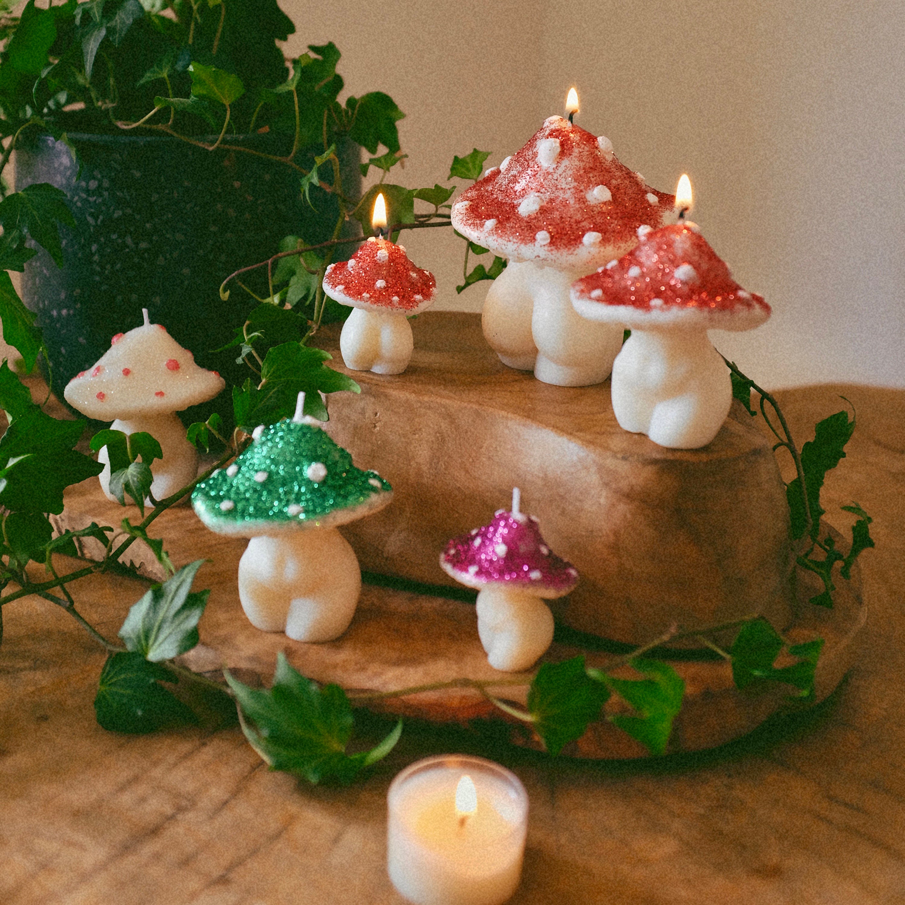 Mushroom Candle Glittery Goddess Mushroom Candles Cottagecore Home Decor  Gifts for Her Candles Soy Wax Candle Home Decor 