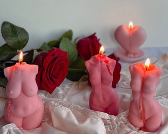 Female Body Candles| Body Candle | Pear & Freesia Scent | Soy Wax Female Body Candles | Goddess