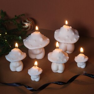 Mushroom Candle | Mushroom Decor Candle | Sculptural Candle | Cottagecore Home Decor | Woodland Home Decor | Handmade Soy Wax Candle image 9