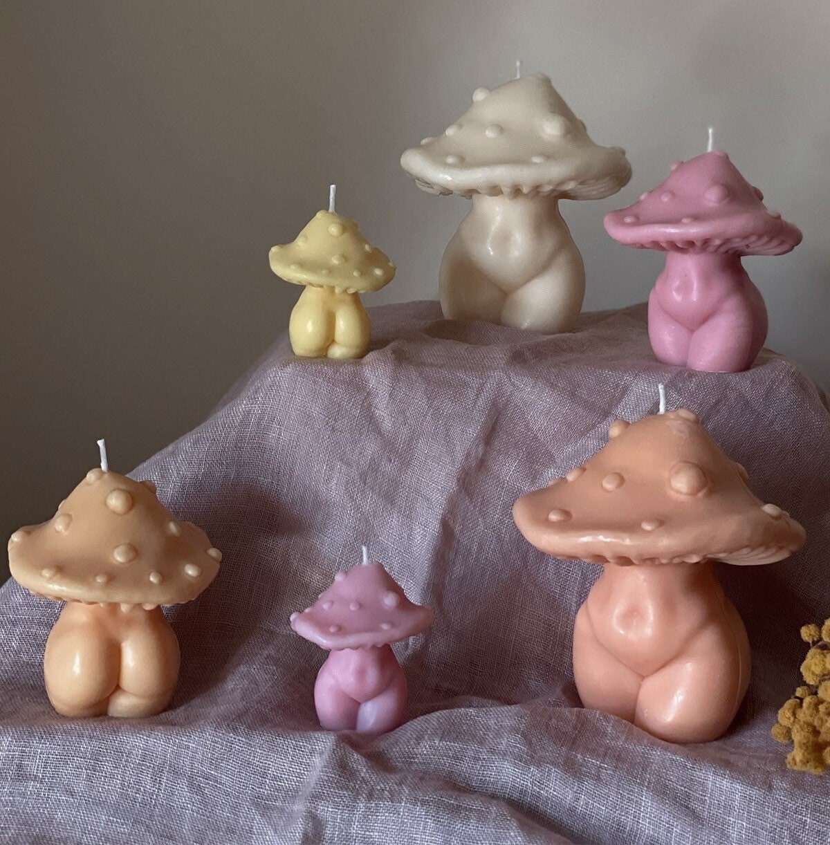 Mushroom Candle Mushroom Body Candle Cottagecore Home Etsy UK