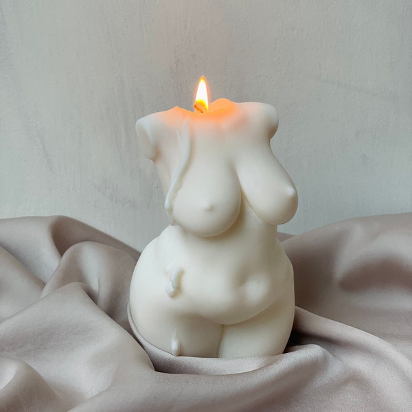 Curvy Body Candle Large | Black Orchid Scent | Female Body Candle | Female Bust Candle | Venus Candle | Autumn Candle |   Gift