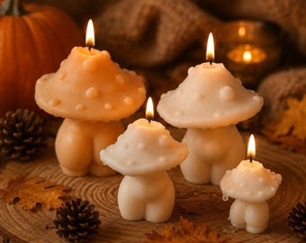 Mushroom Candle | Mushroom Decor Candle | Sculptural Candle | Cottagecore Home Decor | Woodland Home Decor | Handmade Soy Wax Candle
