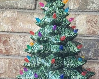 11" Tall Green Ceramic Christmas Tree