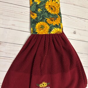 Towel Boa: Kitchen Neck Towel, Adult Bib Sunflowers