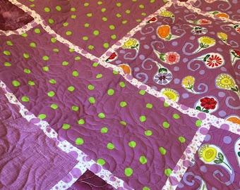 Modern Quilt in Shades of Purple