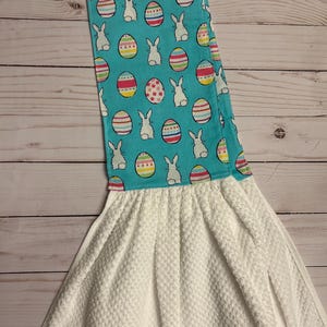 Towel Boa: Kitchen Neck Towel, Adult Bib Bunnies and Eggs