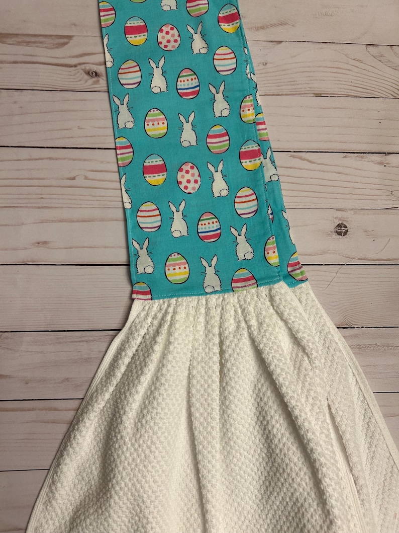 Towel Boa: Kitchen Neck Towel, Adult Bib Bunnies and Eggs