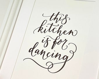 This Kitchen Is For Dancing sign, Print Wall Decor, Metal Wall Letters, Kitchen Wall Art, Kitchen Wall Decor, Housewarming Gift