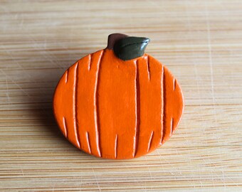 Pumpkin Pin | Fall, Halloween Clay Pins