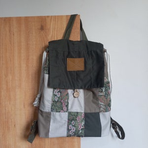 Sac à dos d'école, sac à dos à cordon de serrage avec bretelles réglables, sac à dos à patchwork, sac de week-end pour femme et fille, cadeau pour elle