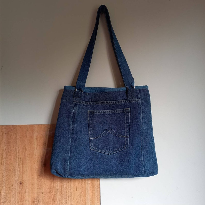 Unique Upcycled Embroidered Tote Bag Bridesmaid Floral Denim - Etsy