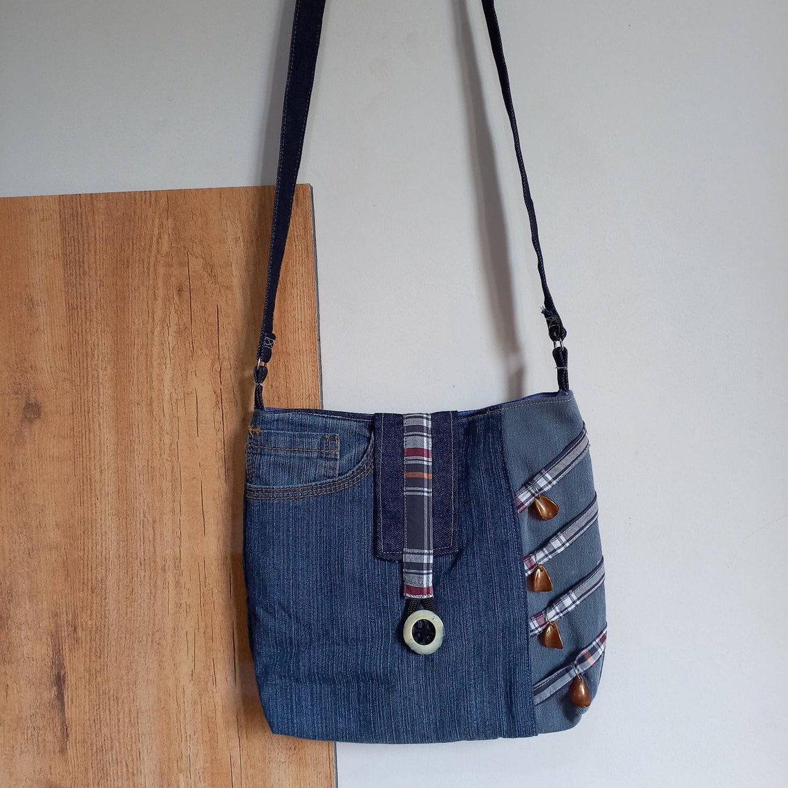 Cute Mini Patchwork Jeans Crossbody Bag With an Adjustable - Etsy