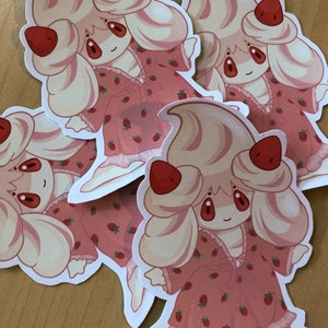 Strawberry Dress Alcremie | Matte & Vinyl Sticker | 2-Pack