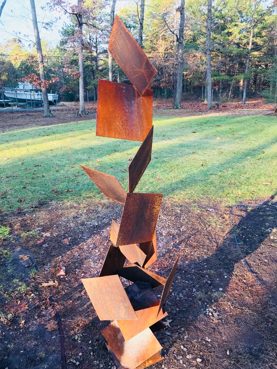 Otto Corten Abstract Tall Modern Rusted Patina Corten Steel