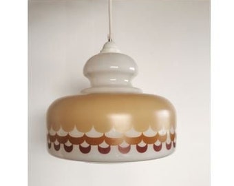 Vintage 70s opaline pendant lamp "White beige"