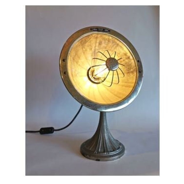 Lampe industrielle vintage ronde orientable métal chauffage Calor "Soleil"